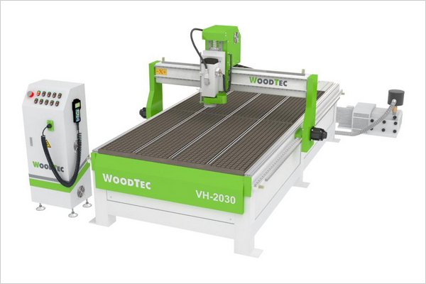 Фрезерно-гравировальный станок с ЧПУ WoodTec VH 2030 (с ручной сменой инструмента, комбинированный стол, крепление заготовки вакуумом и механическое)