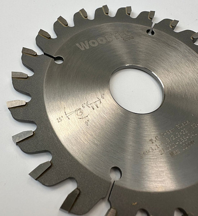 Подрезная коническая пила WoodTec для форматно-раскроечных станков Ø100 х 22 х 3,1-4,3 Z = 24 KON