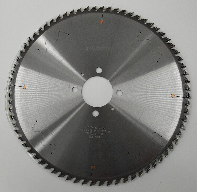 Пила основная Ø430 х 75 х 4,4 / 3,2 Z = 72 WoodTec