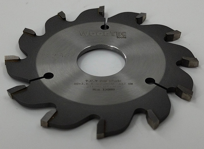 Подрезная коническая пила WoodTec для форматно-раскроечных станков Ø80 х 20 х 3,1-4,3 Z = 12 KON