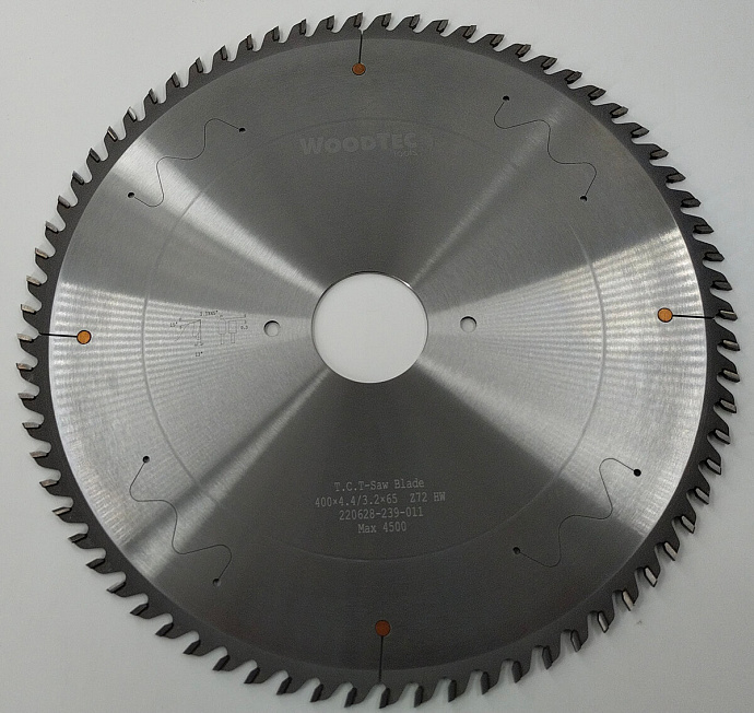 Пила основная Ø400 х 65 х 4,4 / 3,2 Z = 72 WoodTec