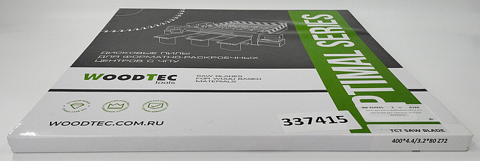 Пила основная Ø400 х 80 х 4,4 / 3,2 Z = 72 WoodTec