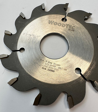 Подрезная коническая пила WoodTec для форматно-раскроечных станков Ø80 х 20 х 3,1-4,3 Z = 12 KON