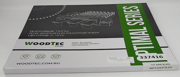 Пила основная Ø430 х 75 х 4,4 / 3,2 Z = 72 WoodTec