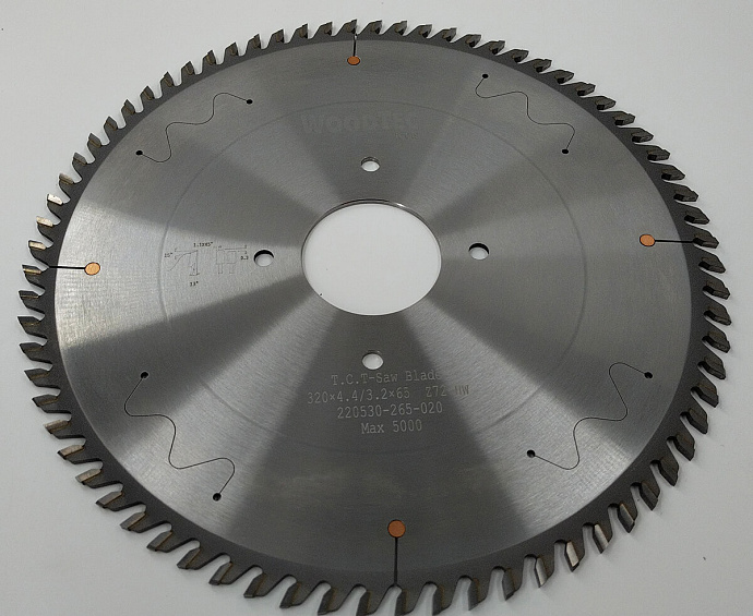 Пила основная Ø320 х 65 х 4,4 / 3,2 Z = 72 WoodTec