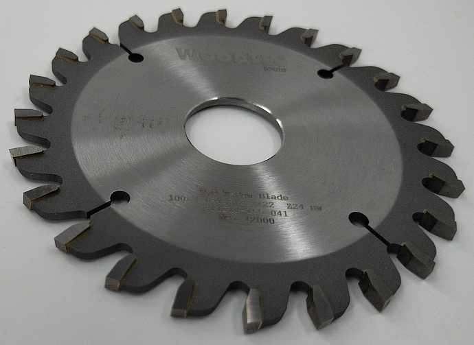 Подрезная коническая пила WoodTec для форматно-раскроечных станков Ø100 х 22 х 3,1-4,3 Z = 24 KON