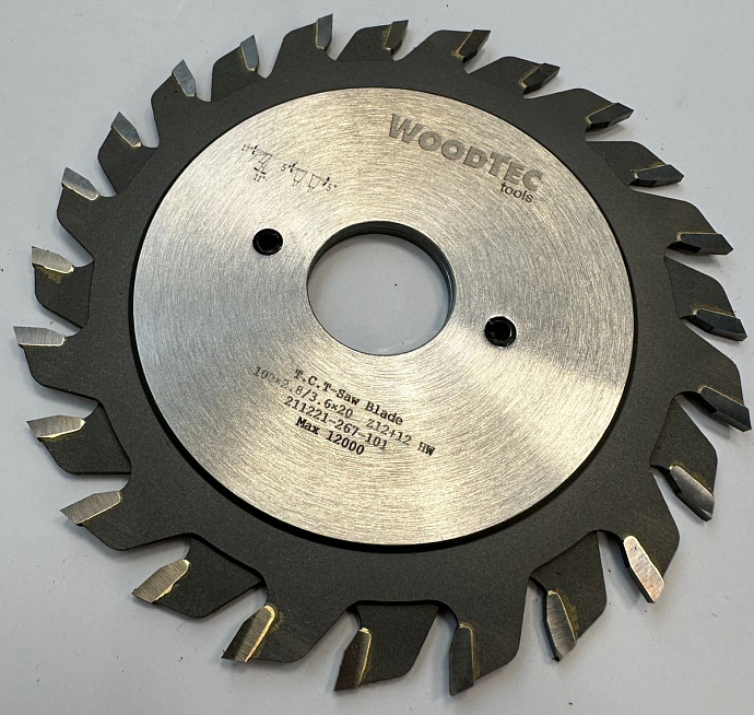 Подрезная составная пила WoodTec для форматно-раскроечных станков Ø100 х 20 х 2,8-3,6 Z = 12 + 12