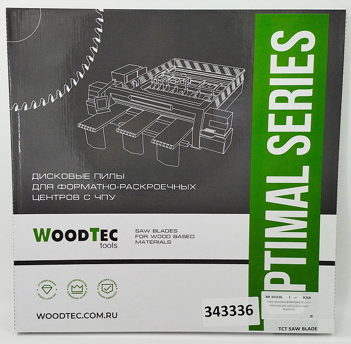 Пила основная Ø400 х 30 х 4,4 / 3,2 Z = 72 WoodTec