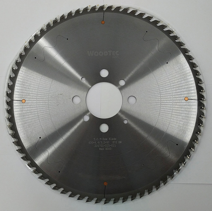 Пила основная Ø430 х 80 х 4,4 / 3,2 Z = 72 WoodTec