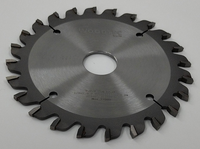 Подрезная составная пила WoodTec для форматно-раскроечных станков Ø125 х 20 x 2,8-3,6 Z = 12 + 12